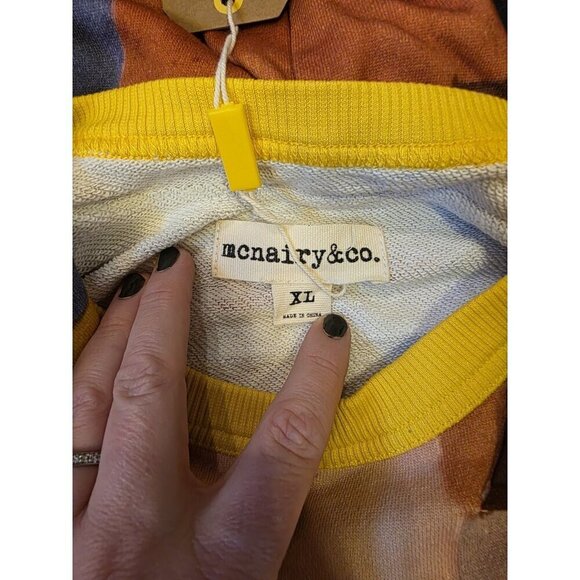 Mcnairy & Co Hoodie Mens Sz XL Multicolor Checkered Crewneck Sweater NWT - Picture 2 of 8